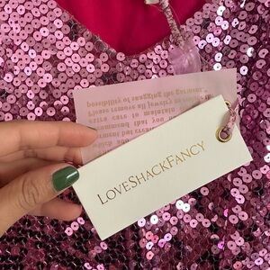 LoveShackFancy pink mini dress